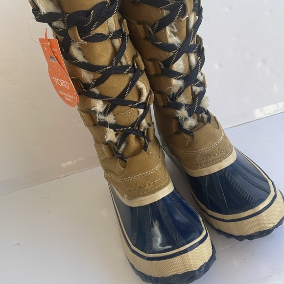 Sporto Blake Tall Suede Faux Fur Lace Up Waterproof Winter Duck Boots Size 7 - Picture 1 of 16